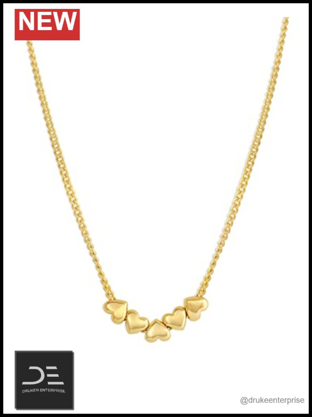 18k Gold Plated Heart Charm Necklace Layering Chain Jewelry